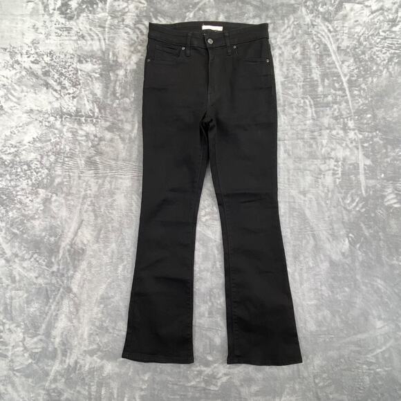 Levi's 725 High Rise Bootcut Jeans Women's Size 29 Black Cotton Blend - Picture 1 of 12
